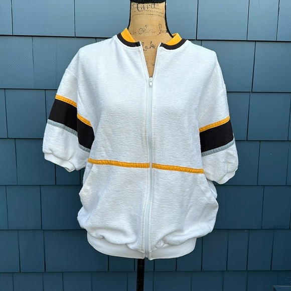 Catalina Jackets & Blazers - 🖤🤍💛Catalina large French Terry jacket shirt sleeve vintage